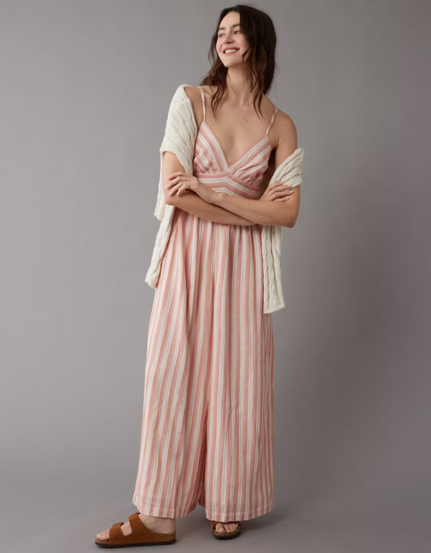 AE Plunge Wide-Leg Jumpsuit | American Eagle Outfitters (US & CA)