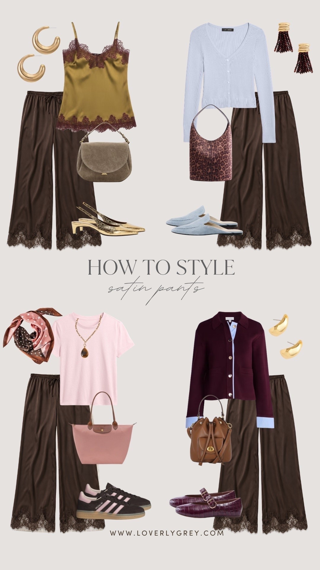 Four ways to style satin pants 🤎 These outfits make satin pants work for everything from casual days to dinner plans!

Loverly grey, satin pants outfit, brown satin pants, fall outfit ideas, how to style satin pants, transitional style, casual chic outfit, date night outfit, fall fashion, women’s outfit ideas, elevated basics

#LTKSeasonal #LTKWorkwear #LTKootd