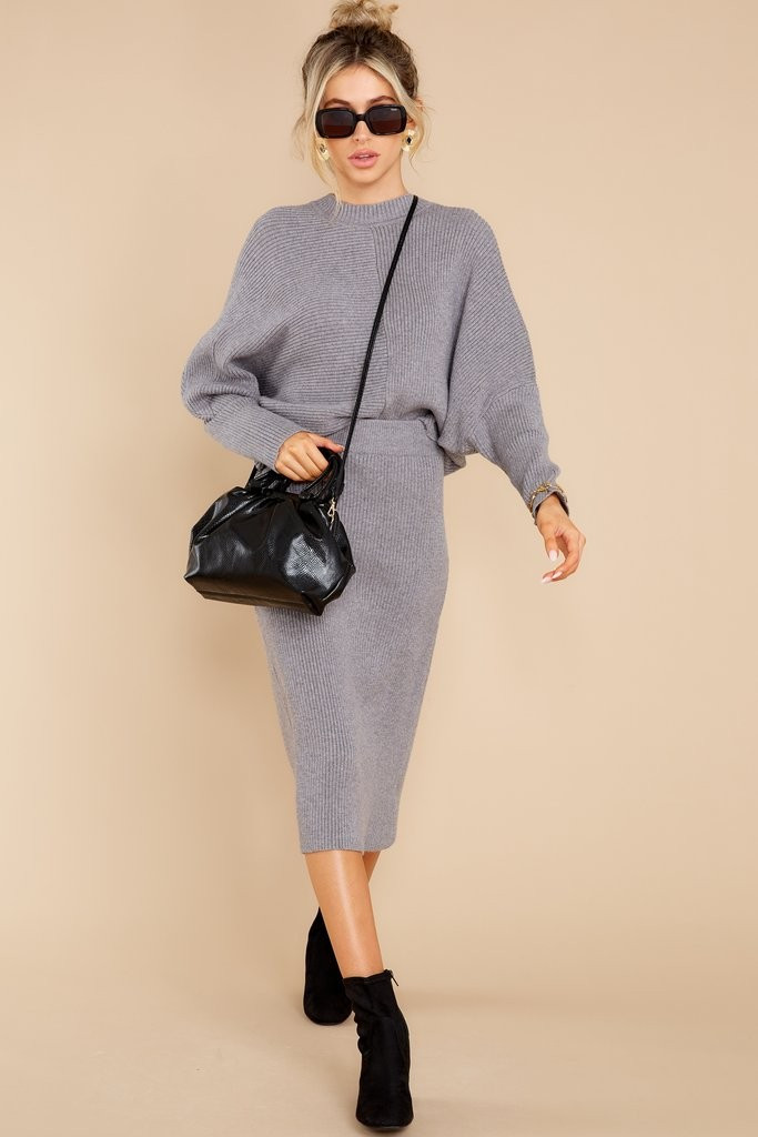 Better Times Charcoal Grey Sweater | Red Dress 