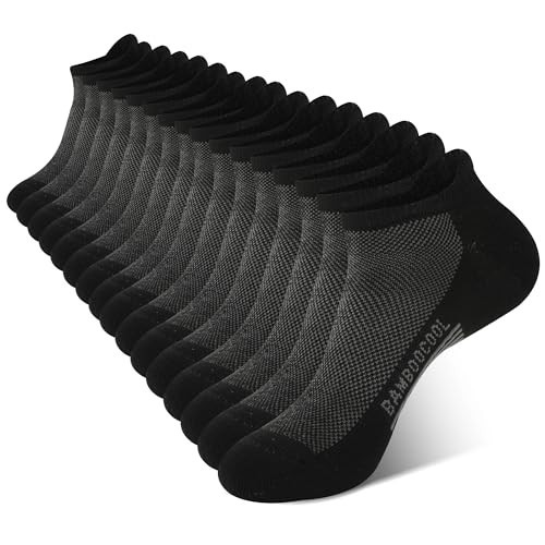 BAMBOO COOL Men's Ankle Socks Moisture Wicking Breathable Odor Control Athletic Cushioned Running Socks Arch Support 8 Pack | Amazon (US)