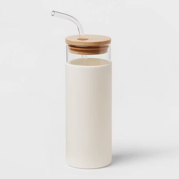 16.9oz Glass Tumbler with Straw & Silicone Sleeve - Threshold™ | Target