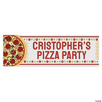 Pizza Party Custom Banner - Medium | Oriental Trading Company