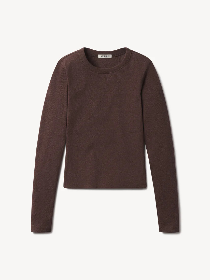 Marled Chestnut Surplus Rib L/S Crew - Buck Mason- Modern American Classics | Buck Mason