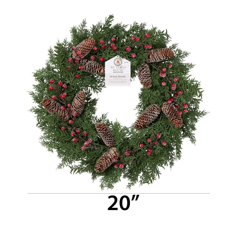 My Texas House Red Berry Wreath, 20"x20" | Walmart (US)