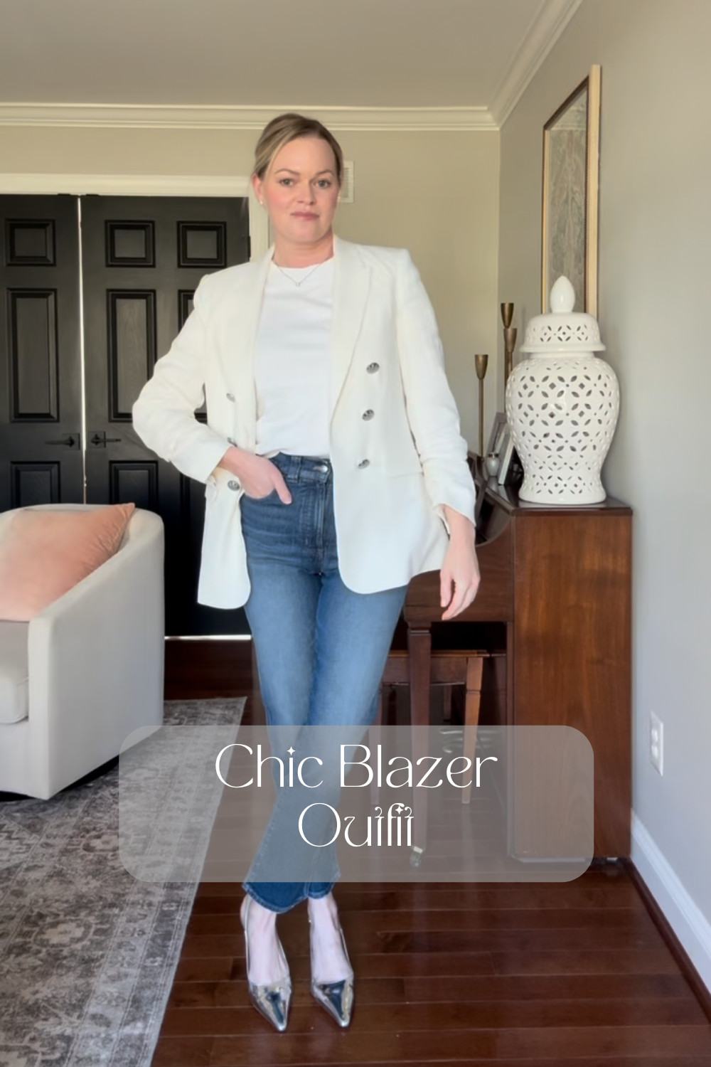 If you’re building a classic wardrobe, a white blazer is a must 🤍 Styled here with denim and heels for a clean, timeless look you can wear on repeat. 

 #LTKootd #LTKOver40 #LTKSaleAlert