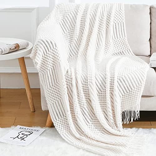 BLAGIC Knitted Throw Blanket for Couch Soft Farmhouse Boho Throw Blanket with Tassels Home Decora... | Amazon (US)