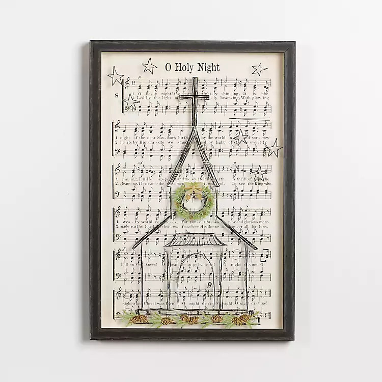 New! O Holy Night Hymnal Framed Wall Plaque | Kirkland's Home