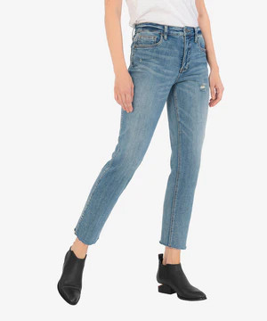 Rachael High Rise Fab Ab Mom Jean (Brief Wash) | Kut From Kloth