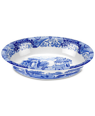 Blue Italian Oval Rim Dish | Macy's
