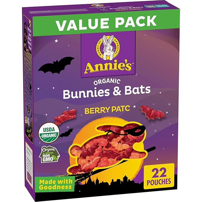 Annie's Organic Bunnies & Bats Berry Patch Fruit Flavored Snacks 22 Count, 15.4 OZ | Amazon (US)