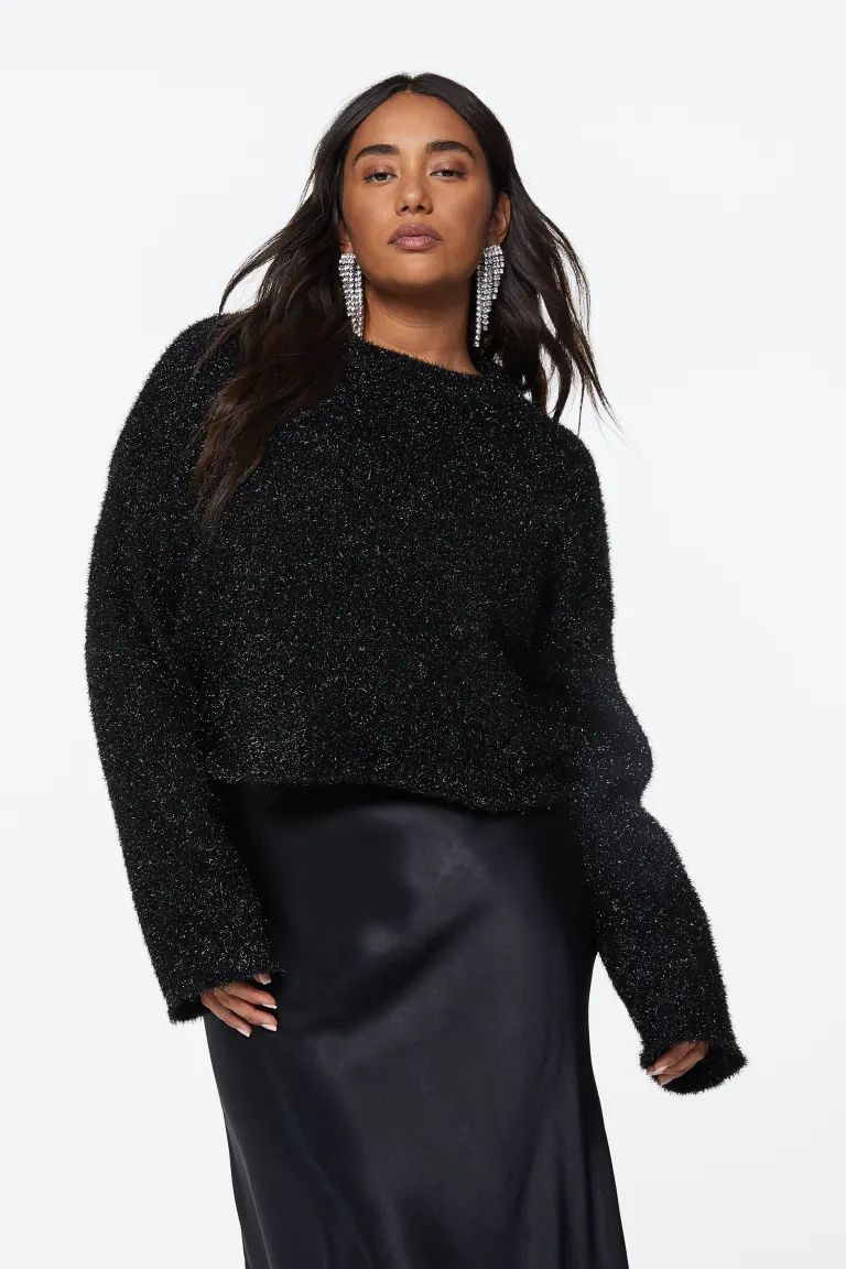 Glittery Sweater - Black - Ladies | H&M US | H&M (US + CA)