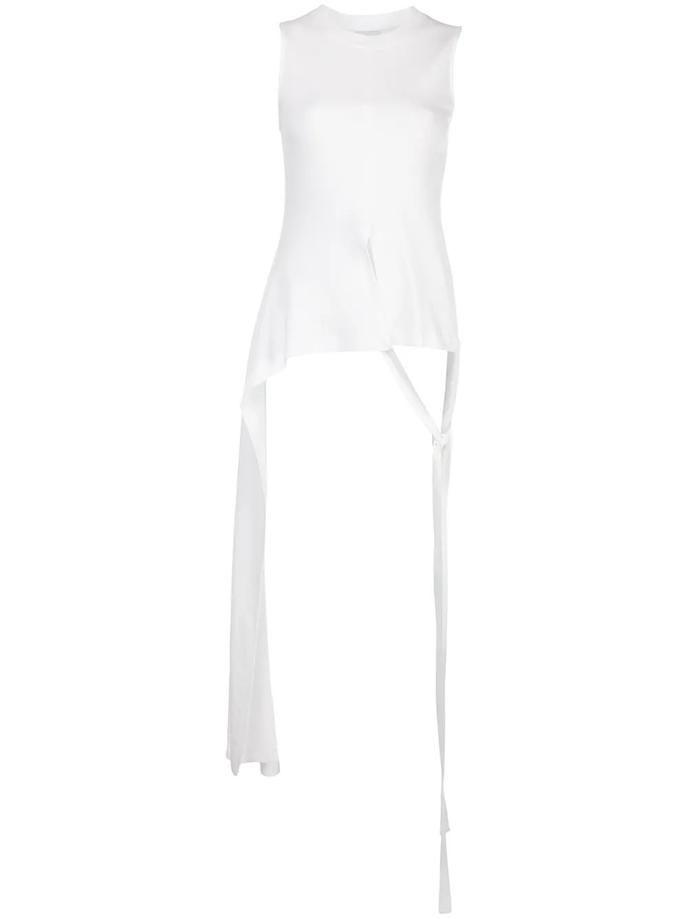 Rosetta Getty Sleeveless knot-detail T-shirt  | White | FARFETCH | Farfetch Global