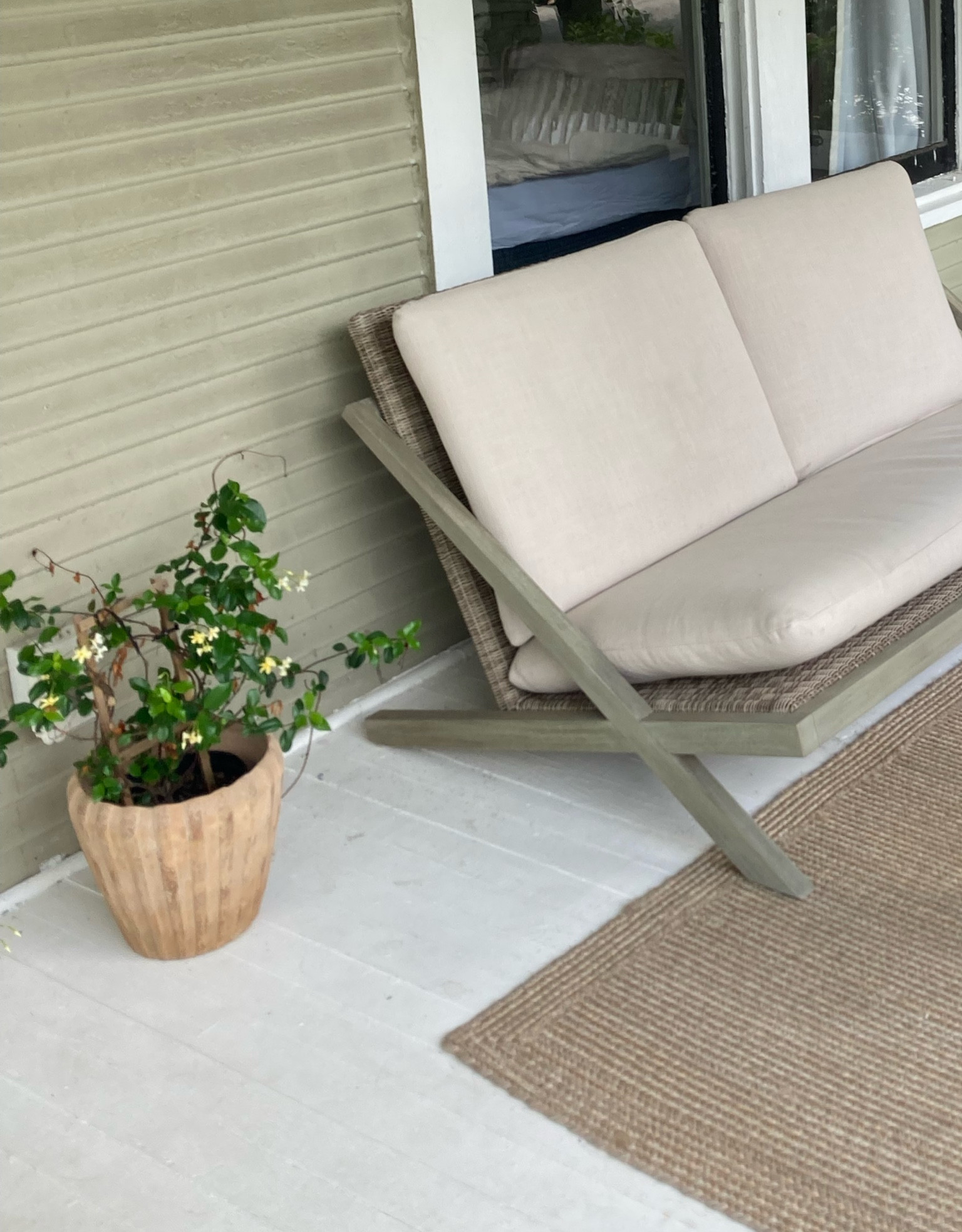 Our outdoor loveseat is on sale! 