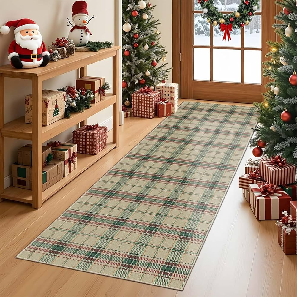 Christmas Runner Rug, 2x5 Red Runners for Hallways, Washable Non Slip Kitchen Rugs Entryway Carpe... | Amazon (CA)