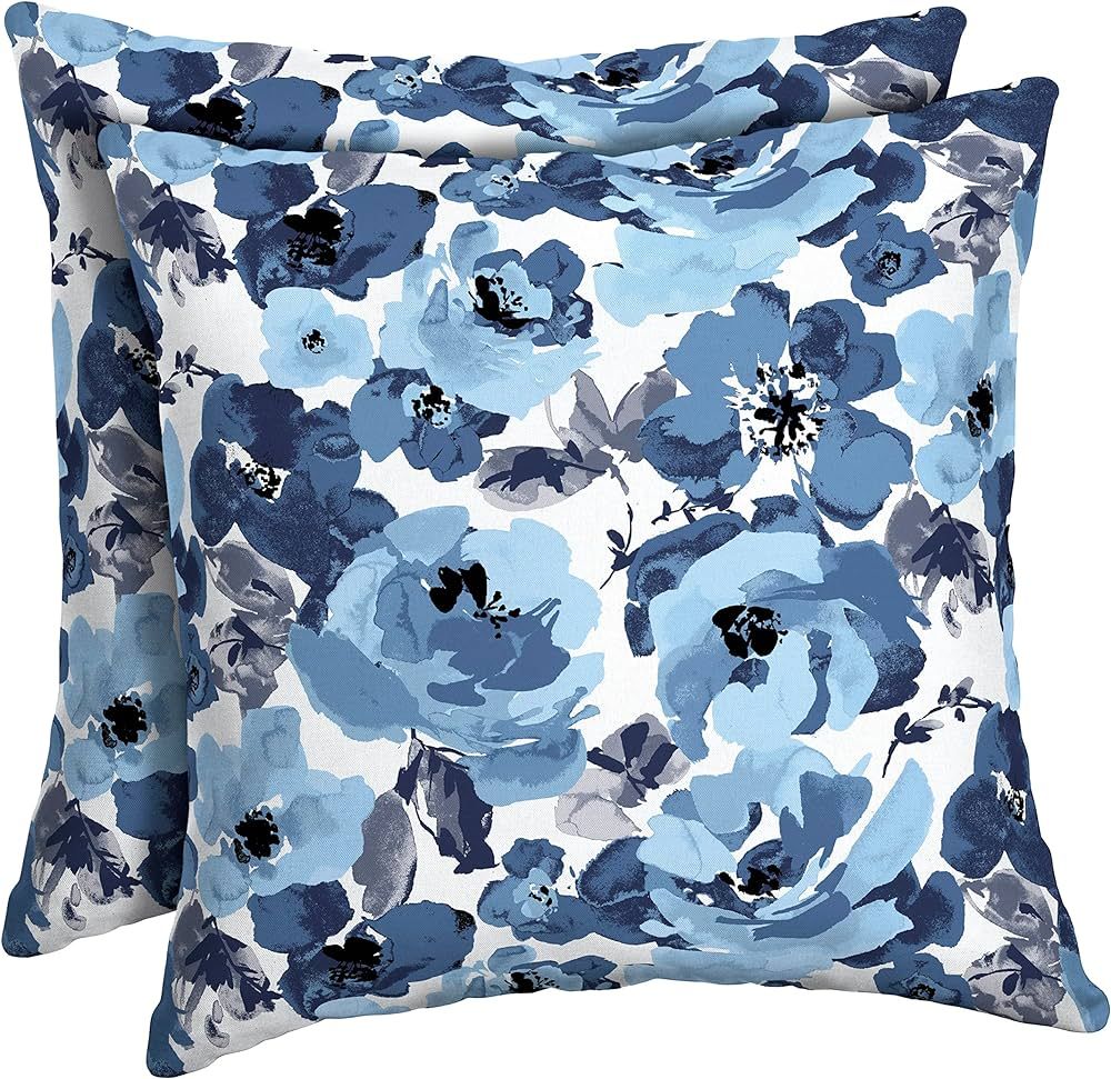 Arden Selections Outdoor Toss Pillow (2 Pack) 16 x 16, Blue Garden Floral | Amazon (US)
