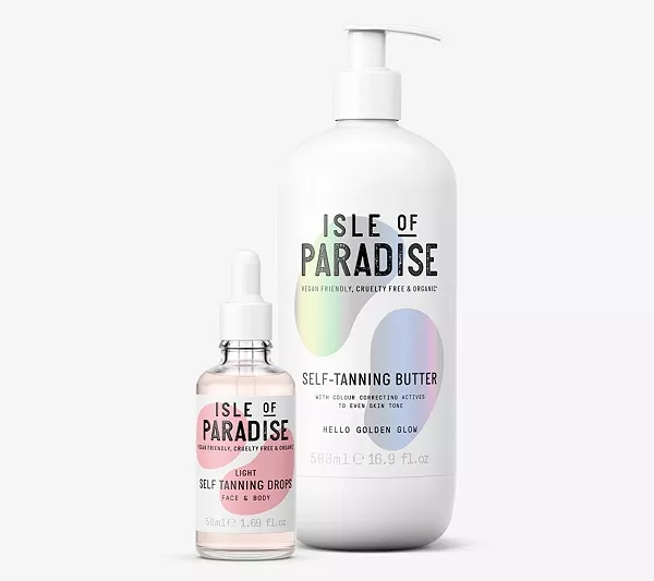 Isle of Paradise Self-Tanning Drops & Water Set with Mitt