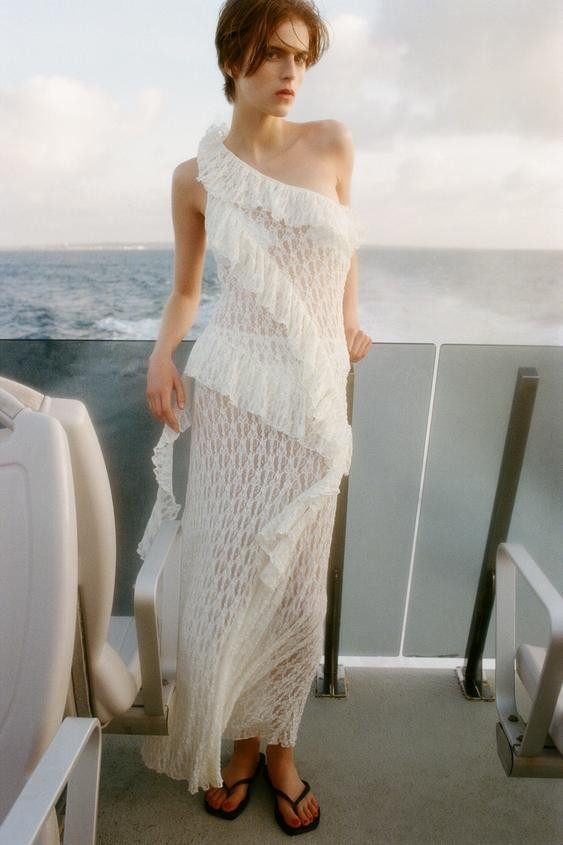 ASYMMETRIC LACE TOP | Zara US