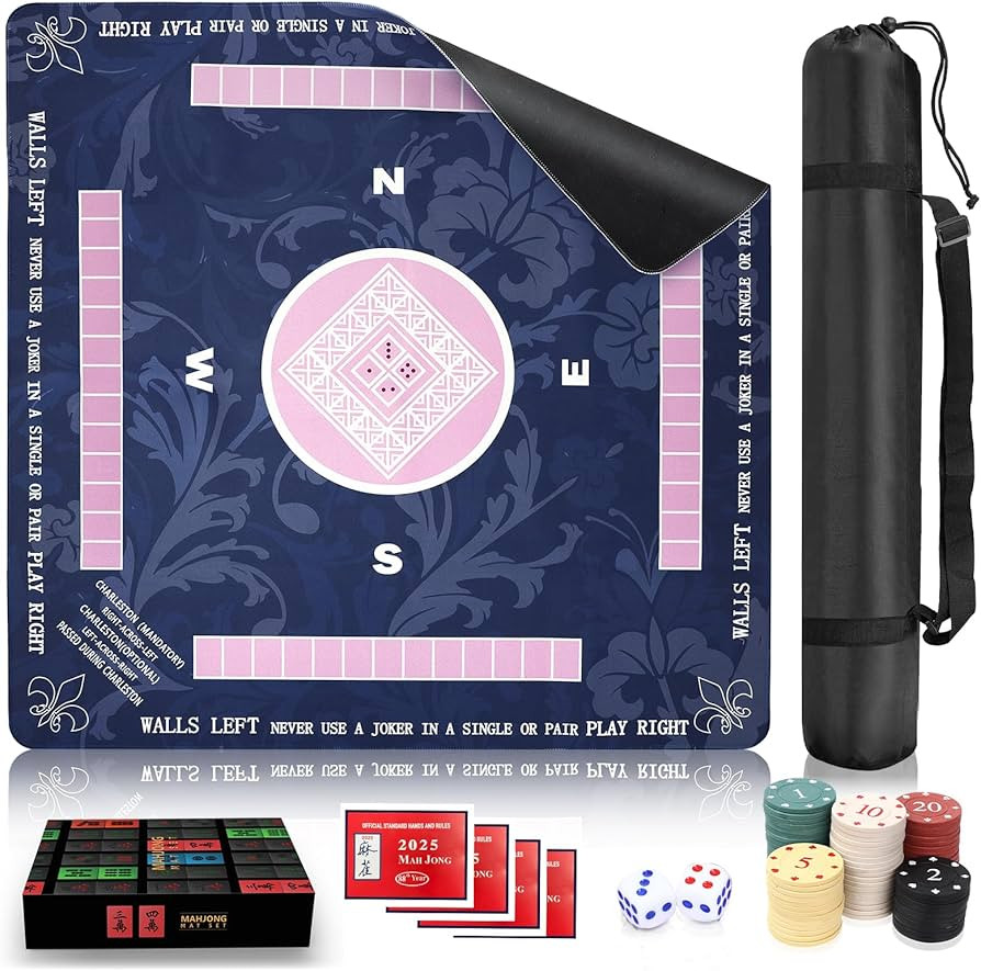 2025 Mahjong Mat for Table,31.5" x 31.5" Mahjong Table Mat with Rules,Non-Slip and Noise-Reducing... | Amazon (US)