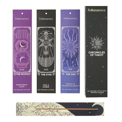 Folkulture Incense Sticks with Holder - Set of 3 Insenses (60 Insence Sticks) - Neroli & Orange Blossom, Rhubarb & Plum, Oud & Amber Inscents, Incents Sticks Or Insents Gift Set, Inciensos | Amazon (US)