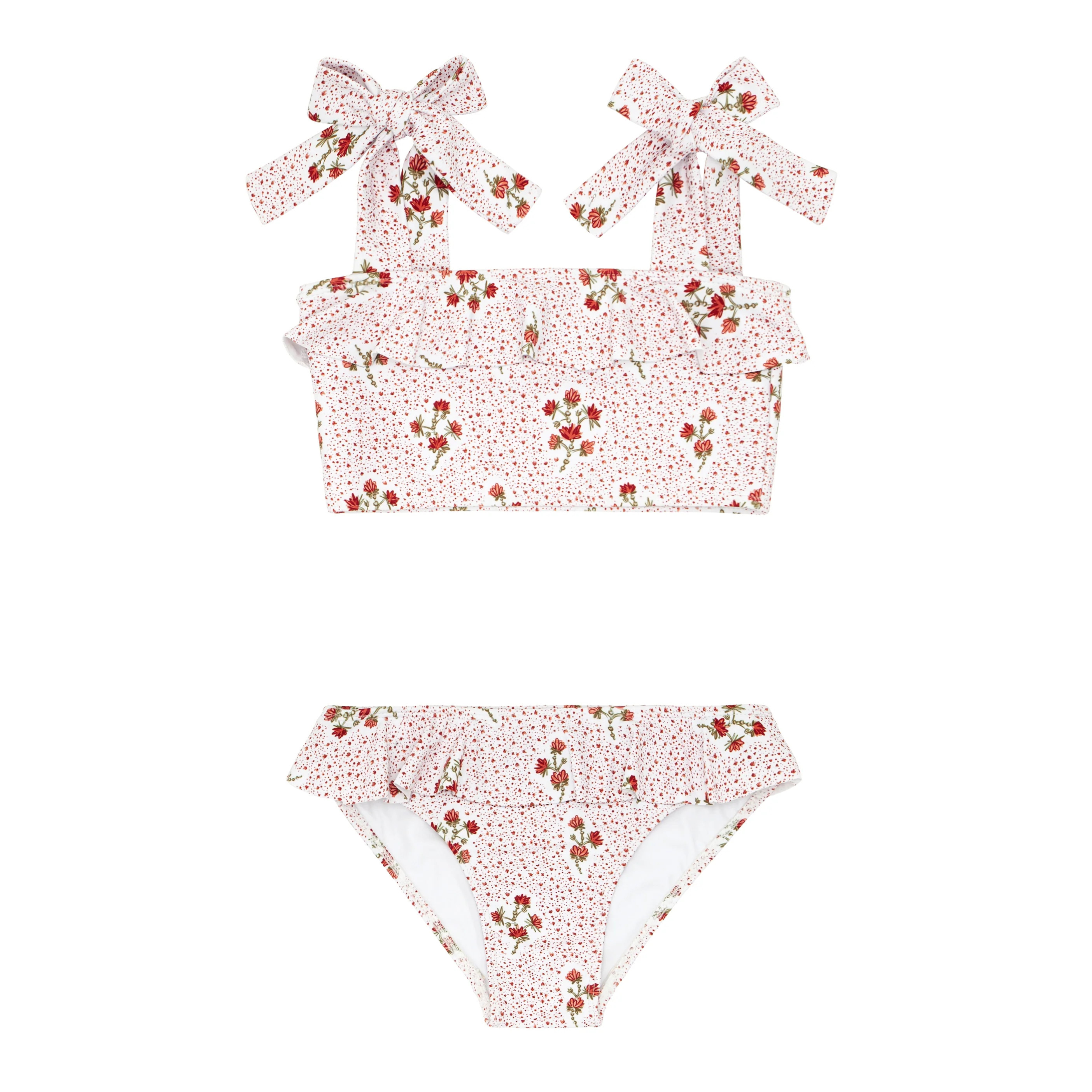 girls raspberry red bandeau bikini | minnow swim | minnow