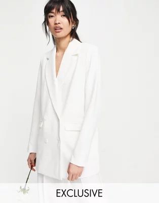 Y.A.S exclusive Bridal tailored blazer co-ord in white | ASOS (Global)