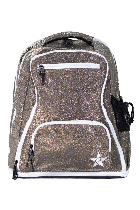 Leopard in Gunmetal Rebel Dream Bag with White Zipper | Rebel Athletic
