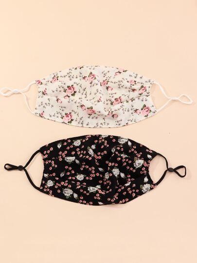 2pcs Floral Pattern Face Mask | SHEIN