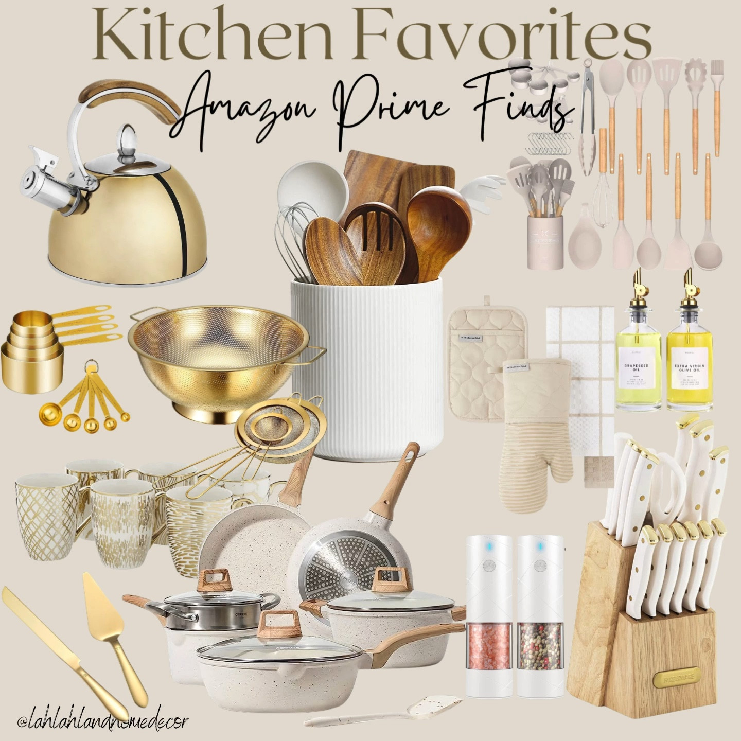 Amazon Prime Day Kitchen finds i’m absolutely loving! amazon home finds | decor | gold | pot & pans | bowls | knives | cups | mugs | kitchen appliances accessories 


#LTKSaleAlert #LTKHome #LTKxPrimeDay