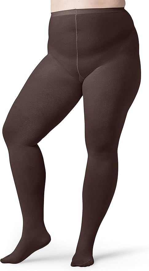 Silky Toes Plus Size Tights for Women Opaque Microfiber- 1 or 2 Pairs Solid Colored | Amazon (US)