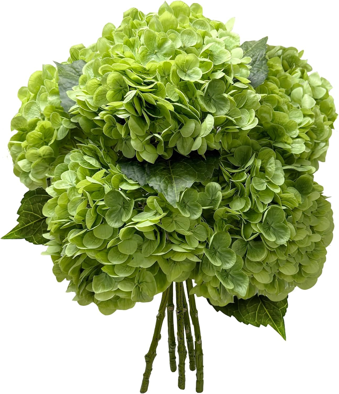 21In Bottle Green Artificial Hydrangea Flowers with Stems 5 Pcs | Amazon (US)