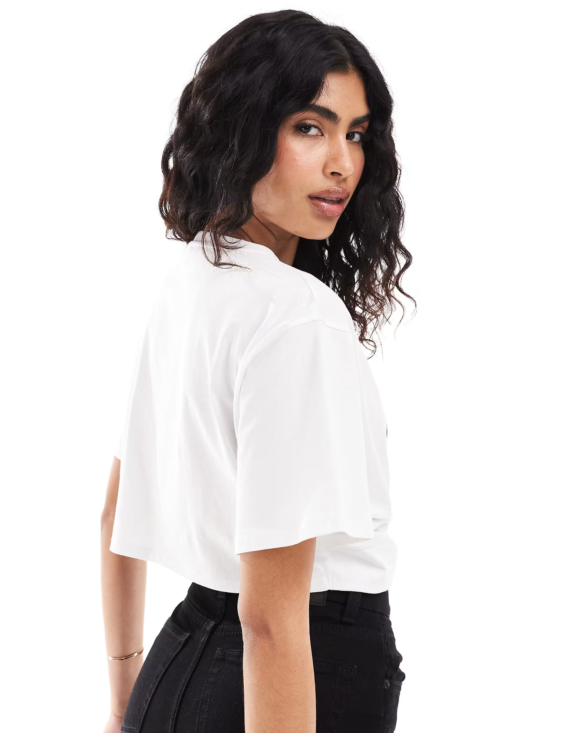 4th & Reckless tie front LA oversized cropped t-shirt in white | ASOS (Global)