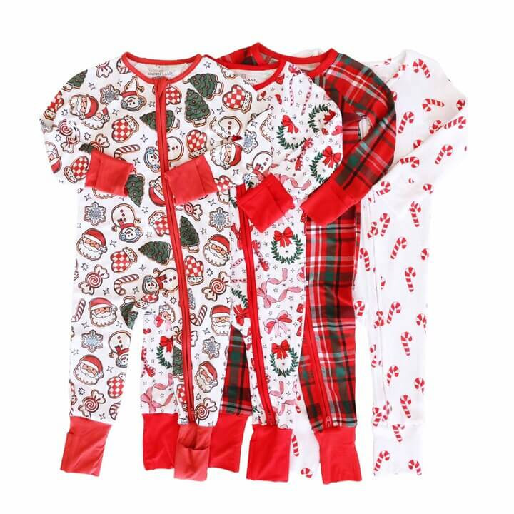 Christmas Convertible Zip Rompers* | Caden Lane