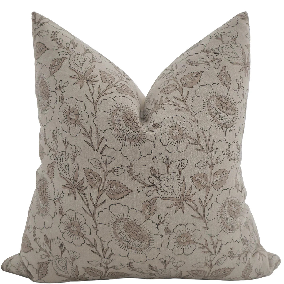 Daisy Mae Flower Block Print Pillow Cover | Hackner Home (US)