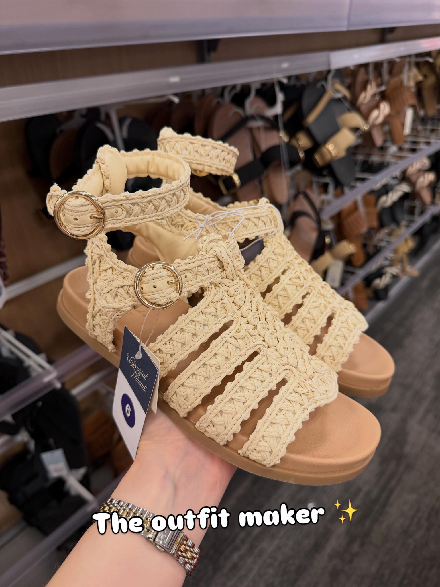 Raffia gladiator sandals at Target