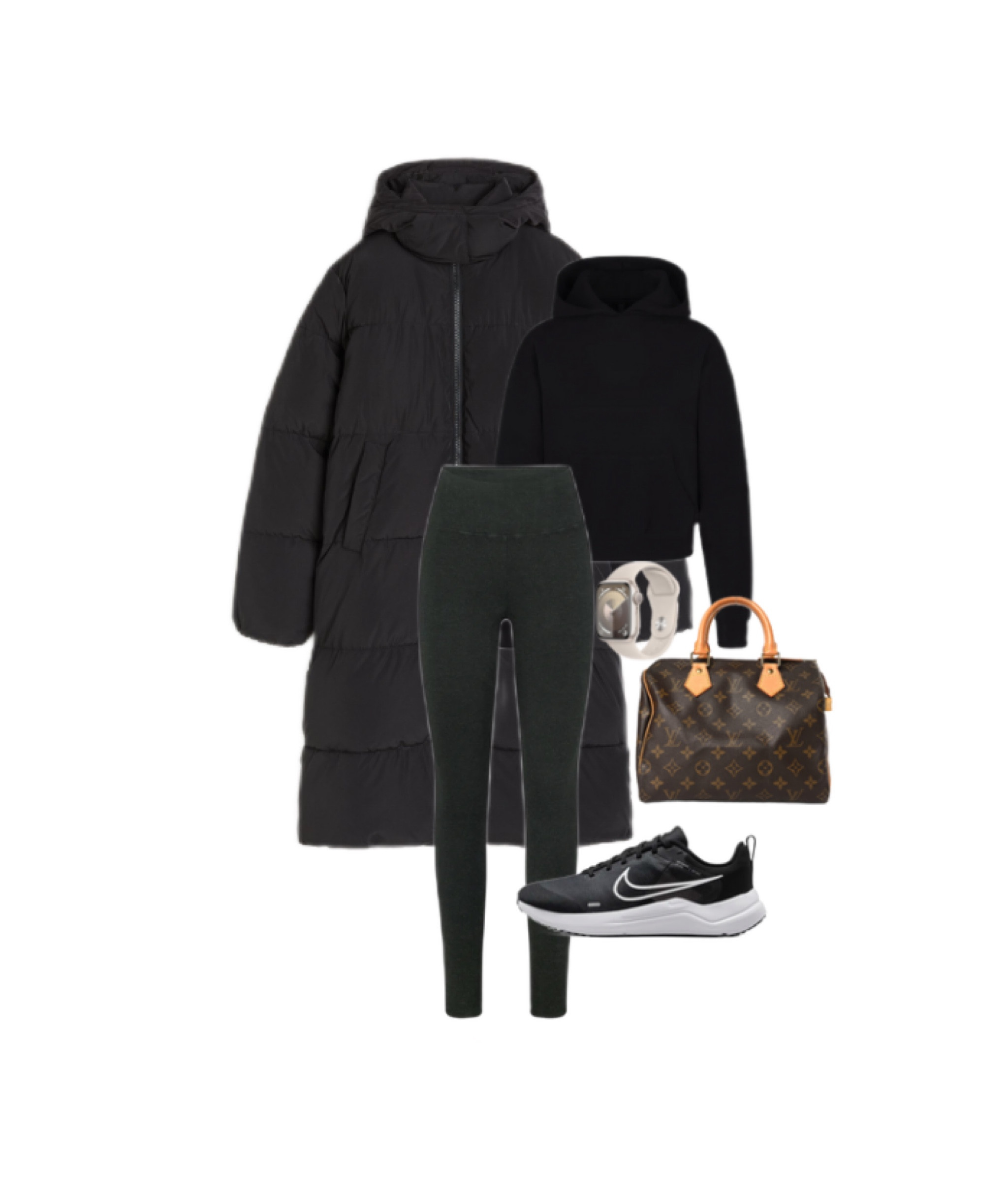 #puffer
#pufferjacket
#applewatch
#speedy25
#nike
#nikesneakers
#tennisshoes
#leggings
#hoodie
