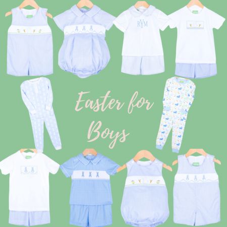 Easter for boys. Smocked clothes for toddler and baby boys. Boys bubbles. Boys Easter Jon Jon. Boys Easter pajamas. Smocked Auctions. 

#LTKfamily #LTKSeasonal #LTKunder50