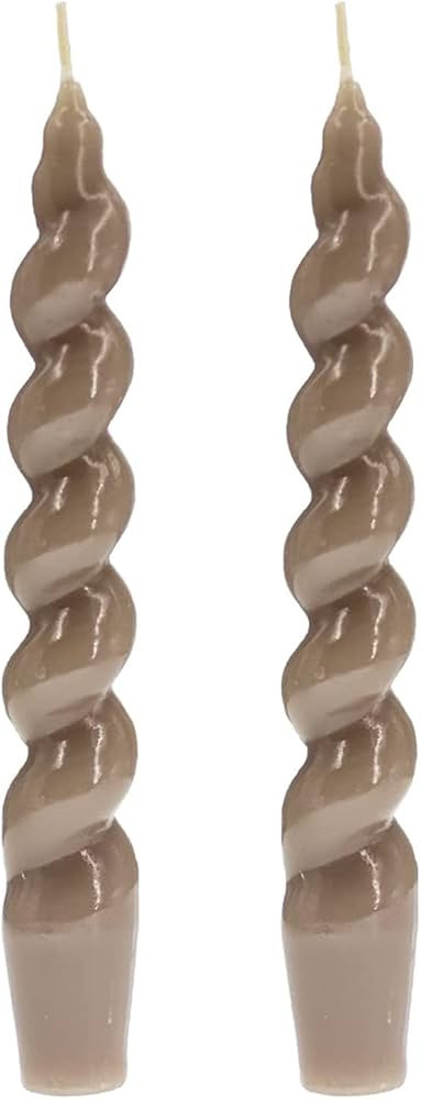 Spiral Taper Candles Brown Candlesticks，7.5inches Smokeless Candle Sticks Traditional Tapered C... | Amazon (US)