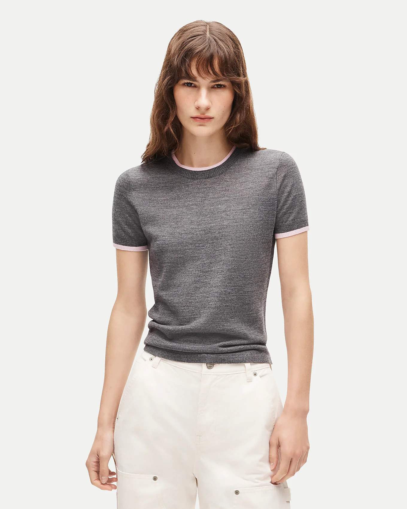 Sweater-tee in contrast-trim merino wool | J. Crew US