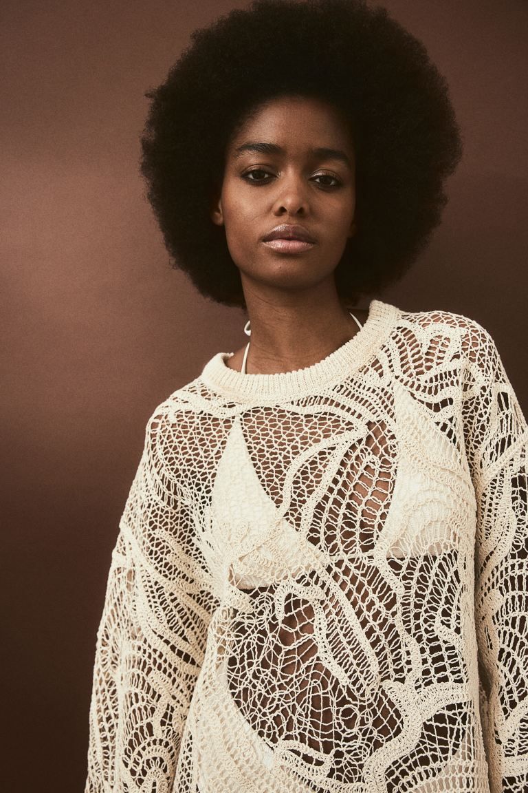 Wool-blend crochet-look jumper | H&M (UK, MY, IN, SG, PH, TW, HK)