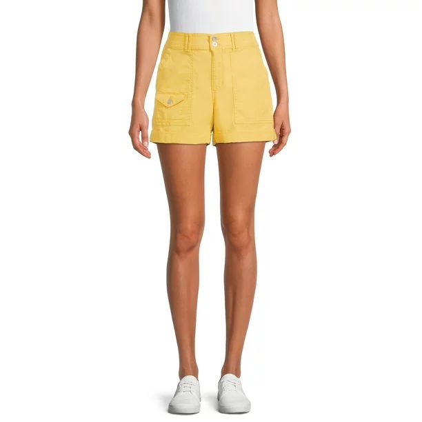 Time and Tru Women's Roll Cuff Utility Shorts - Walmart.com | Walmart (US)