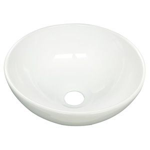 Mini Cresway 11-1/4 in. Round Vessel Bathroom Sink White Heavy Duty Porcelain | Homesquare