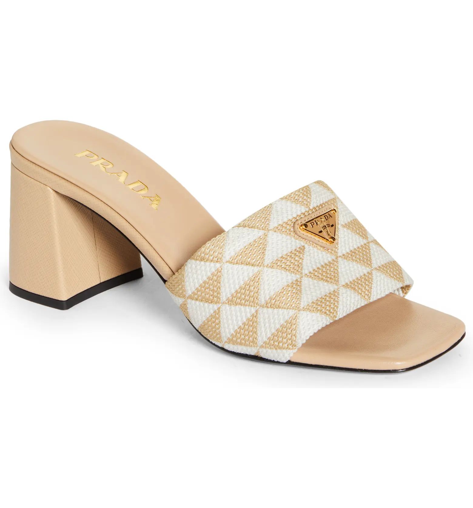 Prada Triangle Jacquard Slide Sandal | Nordstrom | Nordstrom