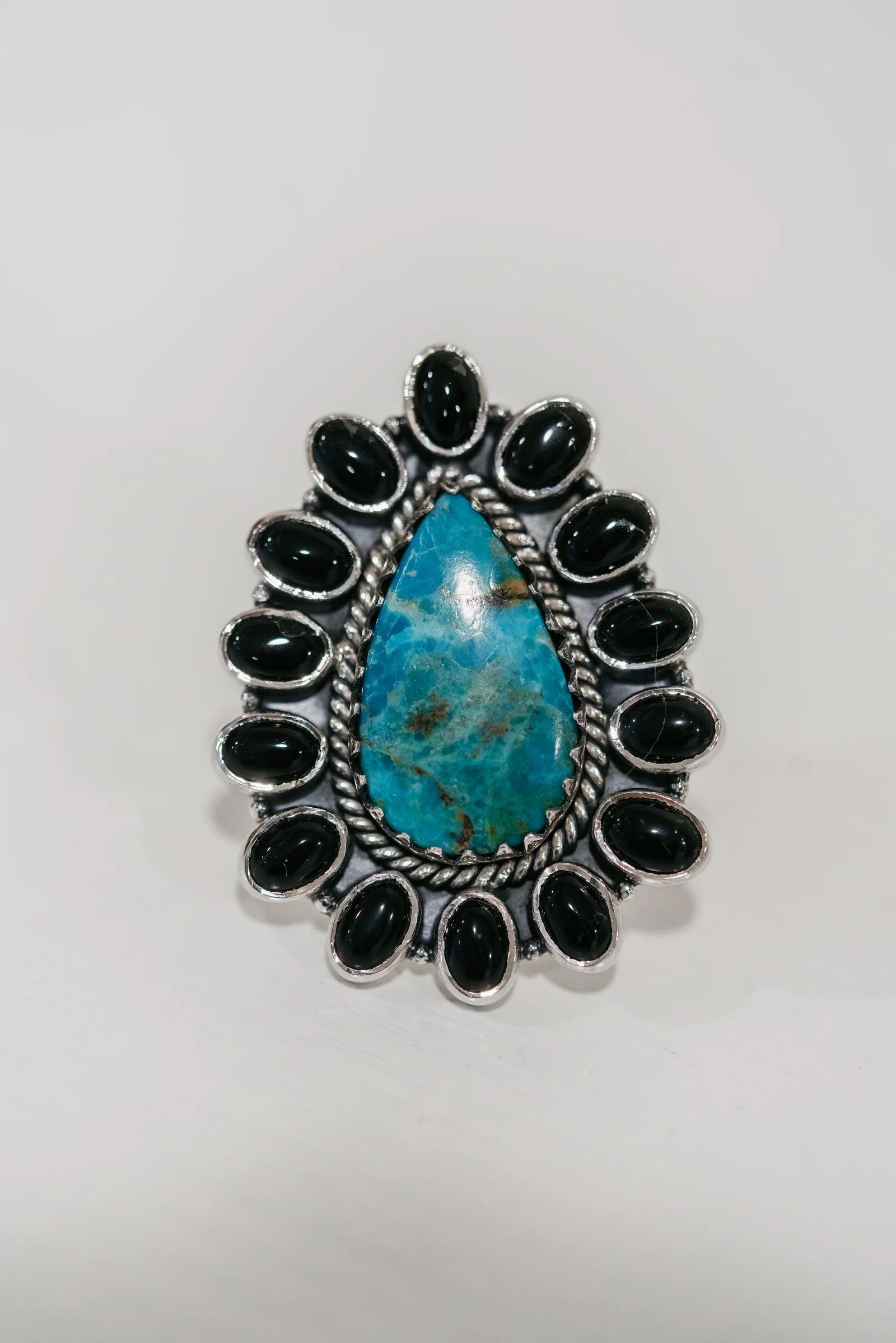 Callie Ring | Black Onyx + Turquoise | Goldie Lew Jewelry