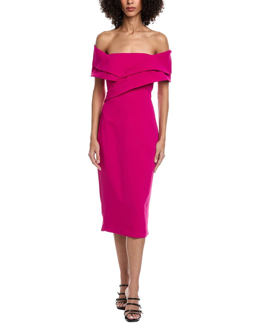 Badgley Mischka Off-Shoulder Sheath Dress | Shop Simon