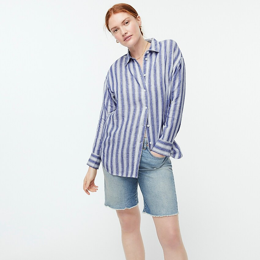 Relaxed-fit Baird McNutt Irish linen shirt in stripe | J. Crew US
