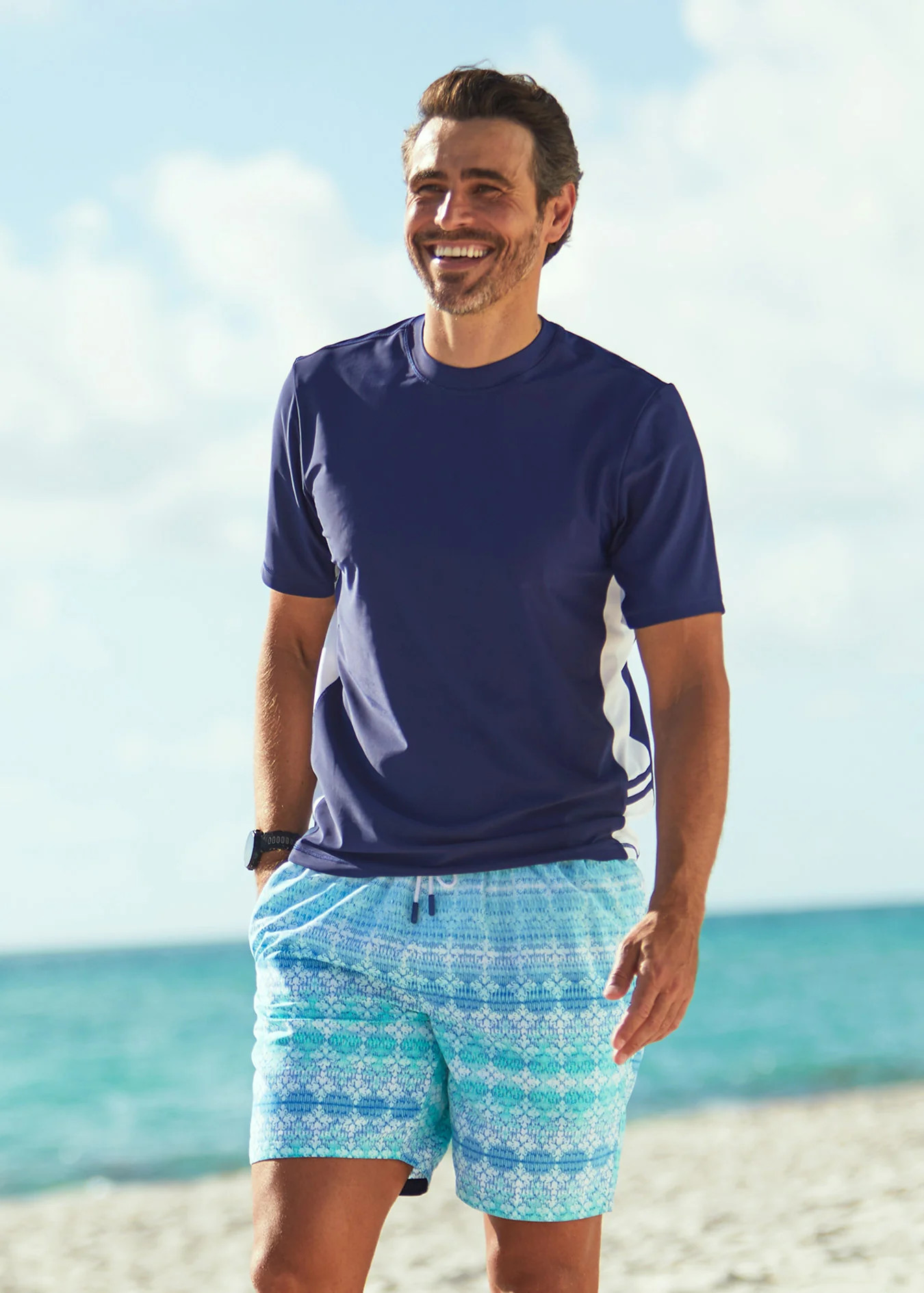 Men's Navy Short Sleeve Rashguard | Cabana Life