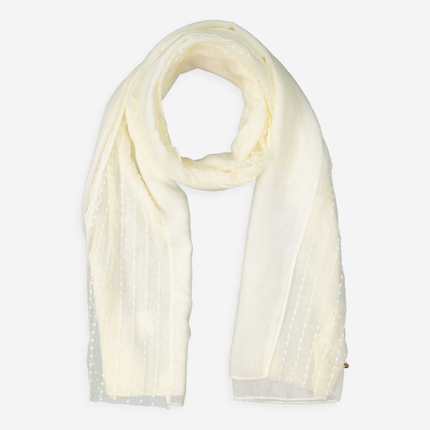Cream Lace Stripe Scarf 180x84cm | TK Maxx