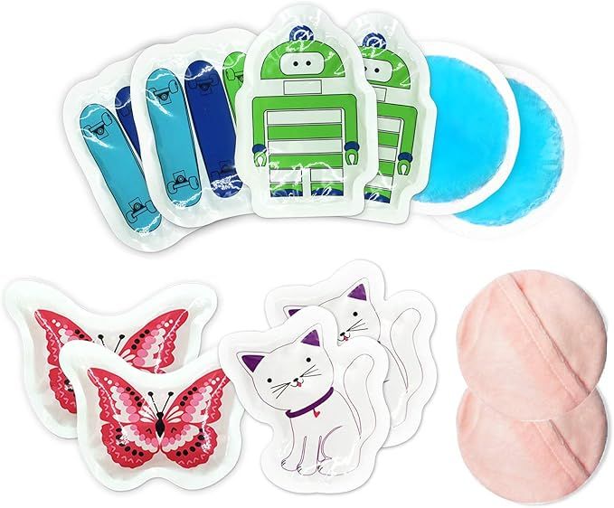 Kids Ice Pack(10-Pack) for Boo Boos Injuries by WORLD-BIO, Reusable Children's Fun Cartoon Pack P... | Amazon (US)