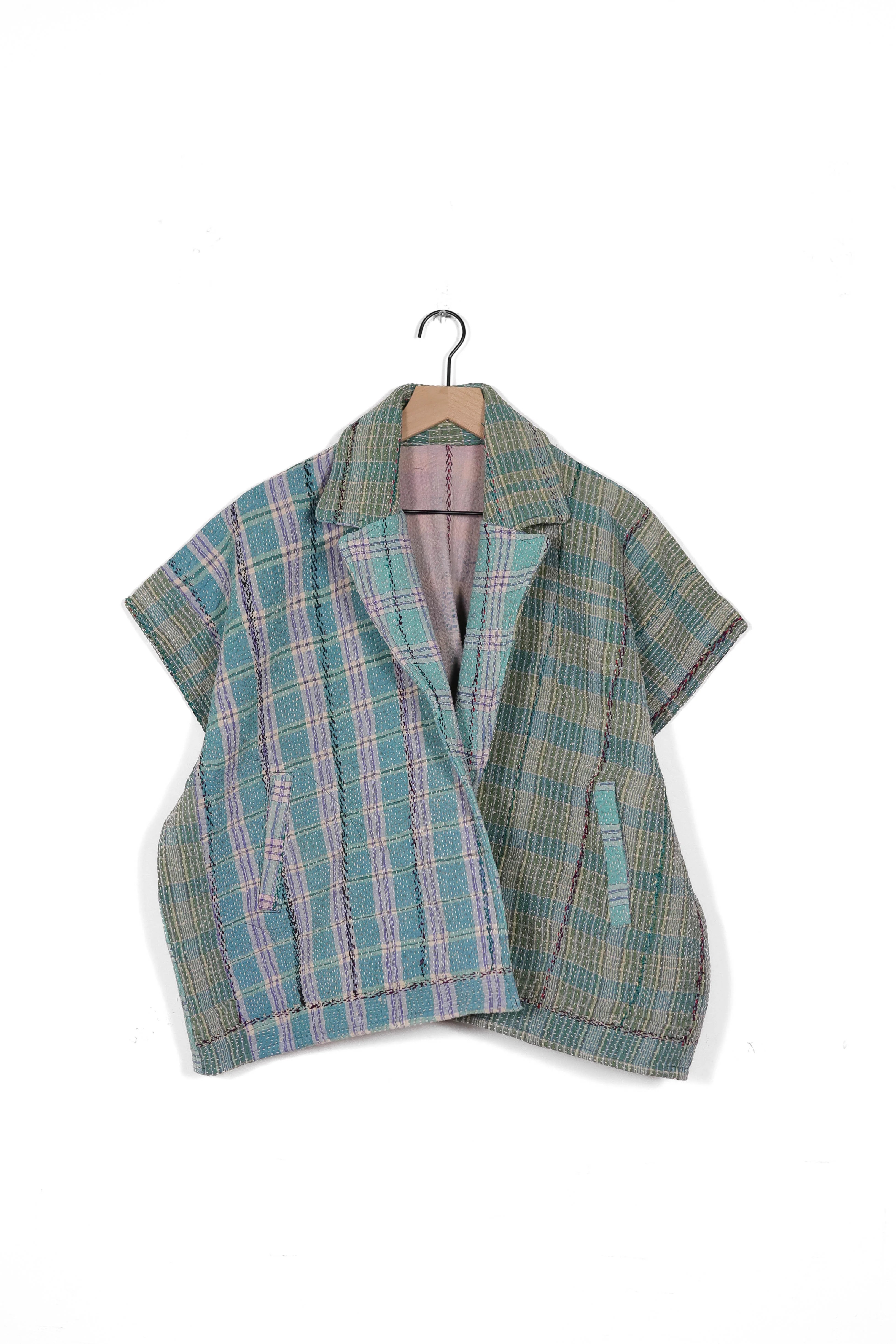 Vintage Kantha Blanket Coat The Round Top Blanket Coat | Sapana