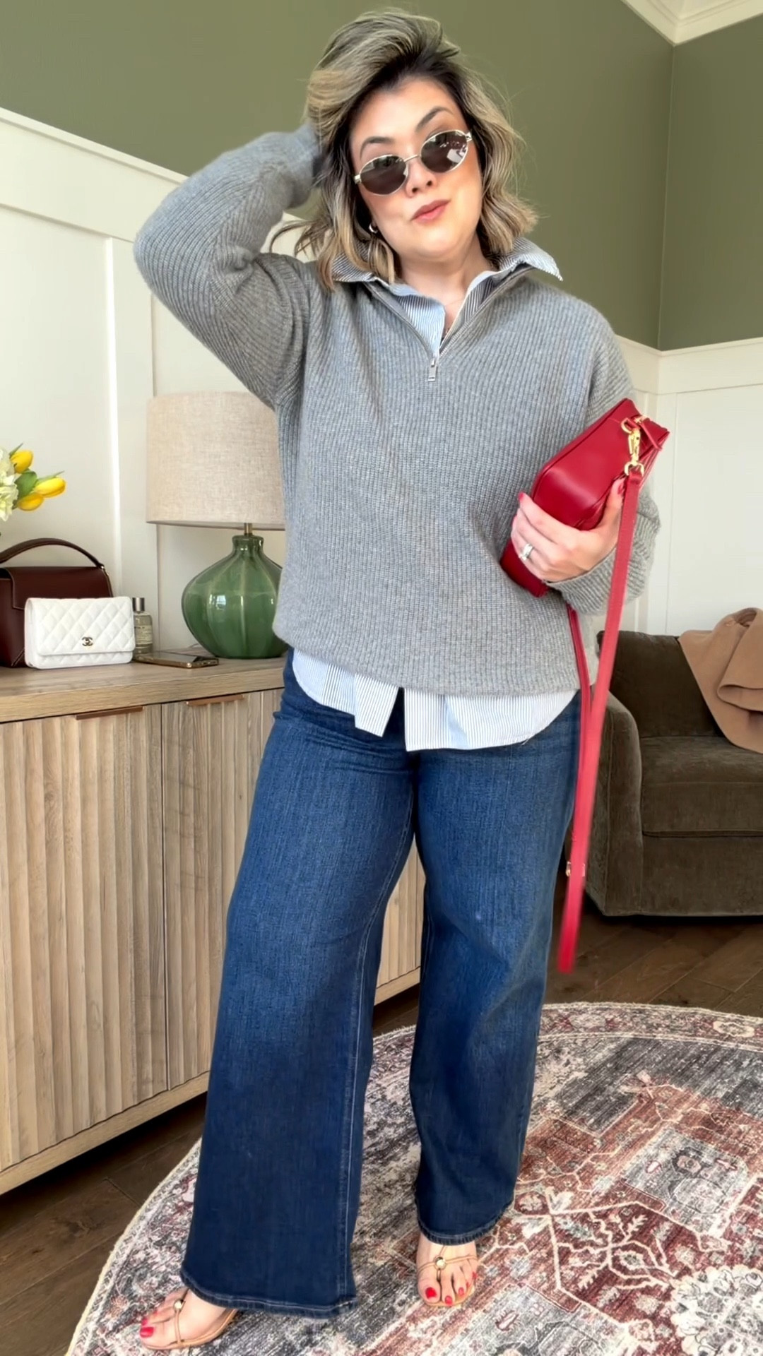 A crisp button-down paired with a pair of jeans will never let you down. For a more elevated look, I went with a full length, non-distressed pair of jeans and styled it with the striped button up. Since it’s still a bit chilly where I live, I decided to wear this half zip cashmere sweater over top. It’s something I can easily take off if I were to get warm.

I’m wearing a size 31 in these jeans in a 30 inch inseam, his size is a large in the button up (it runs large, I should have sized down to a medium), and a size large in the quarter zip sweater.

#LTKgrwm #LTKootd #LTKOver40